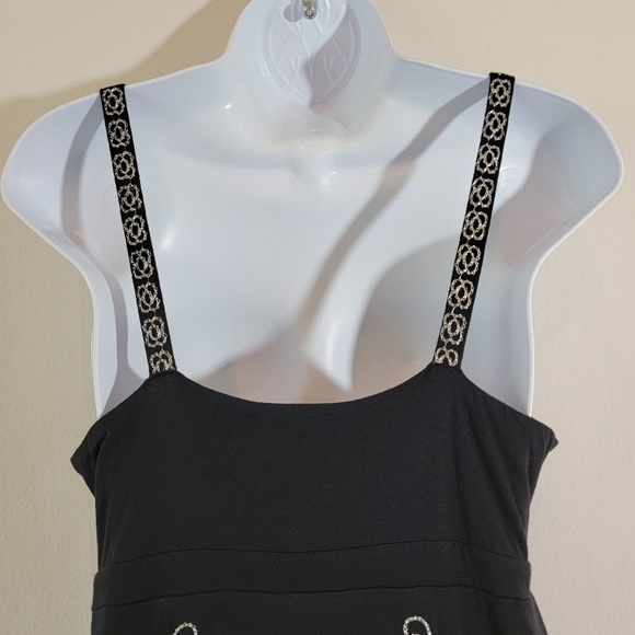 I.N.C. International Black Floral Embroidered Maxi Dress Sz S Y2K Fairy Grunge - Picture 6 of 10